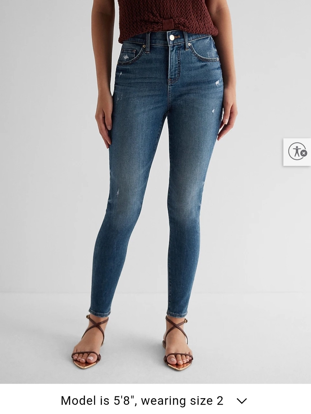Express Women's Skinny Jeans in Medium Blue Wash